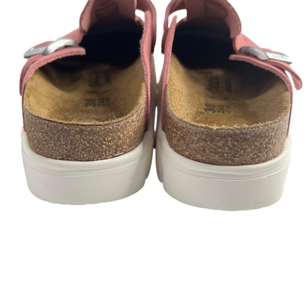 Birkenstock Papillio Boston Chunky Clog Suede Leather Candy Pink Size EU 38 NEW - Picture 12 of 16